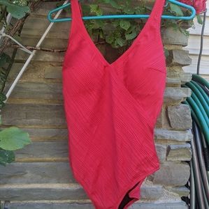 Gottex One Piece Cherry Red Bathing Suit Size 10
